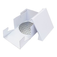 Caja de 20 x 20 x 15 cm para tarta cuadrada con base de 1,1 cm