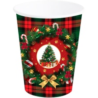 Vasos de 240 ml de Árbol de Navidad - 6 unidades