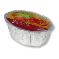 Envase de 25,6 x 19,4 x 9,3 cm desechable ovalado con tapa - 6 unidades