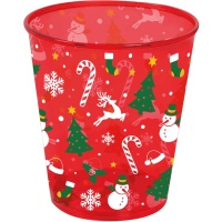 Vaso de 10 cm navideño rojo