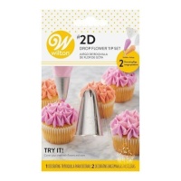 Set de boquilla drop flower con 2 mangas pasteleras - Wilton