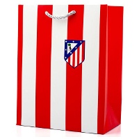 Bolsa regalo de 40 x 30 x 12 cm de Atlético de Madrid rojiblanca