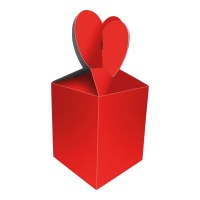 Caja regalo de 22 x 9 cm de corazón roja - 8 unidades