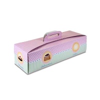 Caja de 35,5 x 13 x 10 cm para tarta rectangular decorada