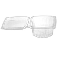Envase de 0,75 L transparente con tapa bisagra - 2 unidades