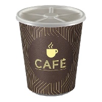 Vasos de 200 ml de cartón para café con tapa - 10 unidades