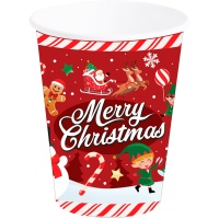 Vasos de 240 ml de Merry Christmas - 6 unidades