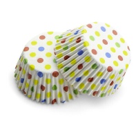 Cápsulas para cupcakes de lunares de colores - 50 unidades