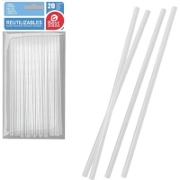 Pajitas de 19,7 cm de plástico blancas - 25 unidades