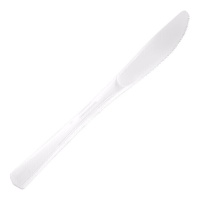Cuchillos de 20 cm de plástico blanco - 50 unidades
