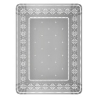 Bandeja de 34 x 25 cm de cartón rectangular de bordado plateado - 1 unidad