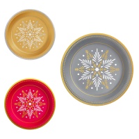 Platos de 18 cm de estrella de Navidad - 6 unidades