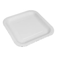 Platos de 23 cm de cartón blanco cuadrados - 10 unidades
