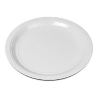 Platos de 28 cm de cartón blanco - 25 unidades
