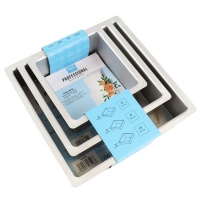 Moldes cuadrados de 25,4 cm, 20,3 cm y 15,2 cm x altura 7,6 cm - PME - 3 unidades