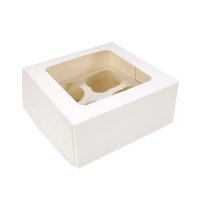 Caja para 4 cupcakes blanca