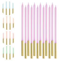 Velas de colores pastel de 14 cm - 12 unidades