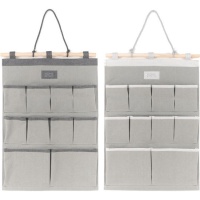 Organizador armario colgante de 50 x 36 cm gris - 10 bolsillos - 1 unidad