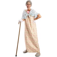 Disfraz de anciana de vestido floral para mujer