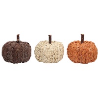 Calabazas mini de rafia - 3 unidades