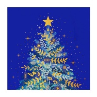 Servilletas de 16,5 x 16,5 cm de árbol de Navidad azul noche - 30 unidades