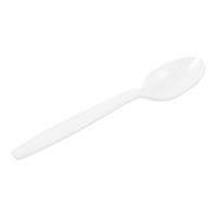 Cucharas de 17,5 cm de plástico blanco - 12 unidades