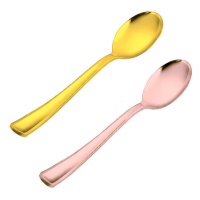 Cucharas de 17,5 cm de plástico metalizado premium - 6 unidades