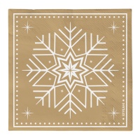 Servilletas de 16,5 x 16,5 cm de Winter dorado - 30 unidades