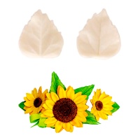 Molde texturizador de hoja de girasol de silicona de 4 x 4 cm