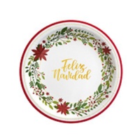 Platos de 18 cm de flor de Navidad - 6 unidades