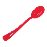 Cucharas de 17,5 cm de plástico rojo premium - 12 unidades