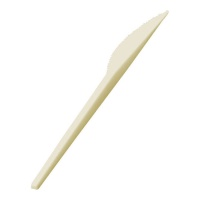 Cuchillos de 16,7 cm de plástico crema - 100 unidades