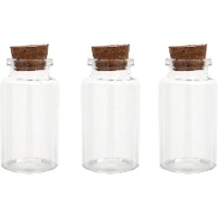 Frasco de 5 x 3 cm de vidrio - 3 unidades