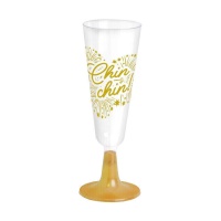 Copa de 550 ml de plástico dorado cava - 4 unidades