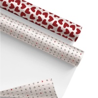 Papel de regalo de mensajes de amor de 2 x 0,70 m - 1 unidad
