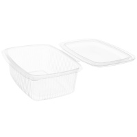 Envase de 0,75 L desechable con tapa bisagra - 50 unidades