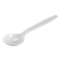 Cucharas de 12,5 cm de plástico blanco postre - 25 unidades