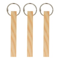 Llaveros de madera palo rectangular de 11,5 x 1,5 x 1,5 cm - 3 unidades