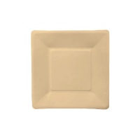 Platos de 18 cm de fibra de bambú cuadrados - 12 unidades