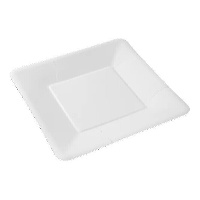 Platos de 18 cm de cartón blanco cuadrados - 100 unidades
