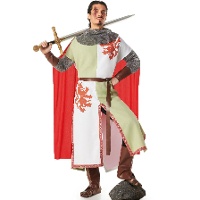 Disfraz de caballero medieval león para hombre