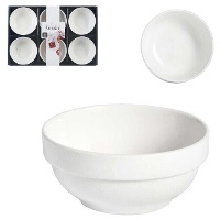 Bol de 9 cm redondos de porcelana blanca - 6 unidades