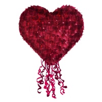 Piñata 3D de corazon rojo de 40 x 40 x 20 cm