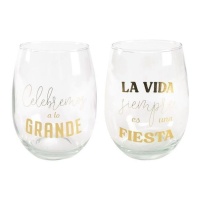 Vaso de 600 ml con mensaje festivo - 2 unidades