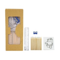 Set para colorear de libreta, lápices y regla