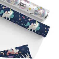 Papel de regalo de Unicornio colorido de 2 x 0,70 m - 1 unidad
