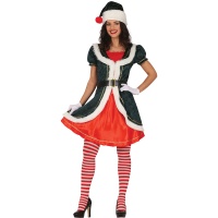 Disfraz de Mamá Noel rojo y verde para mujer