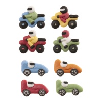 Figuras de azúcar de Coches y Motos - Dekora - 48 unidades