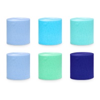 Papel pinocho en tonos azules de 10 m - 6 unidades