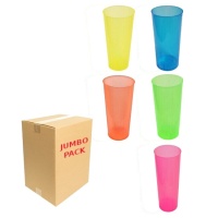 Vasos de 300 ml de plástico en colores surtidos de tubo - 420 unidades